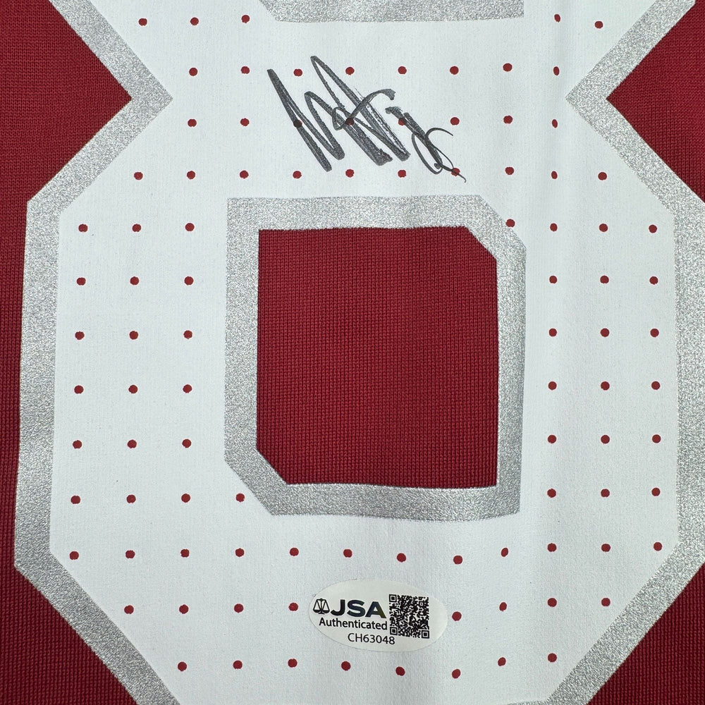 Autographed/Signed Marvin Harrison Jr. Arizona Cardinals Red Authentic Football Jersey Beckett BAS COA (ONLINE ORDER ONLY)