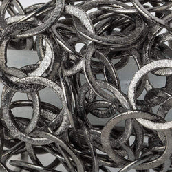 17mm Black Gold Plated Brushed Round Link Chain by the foot
