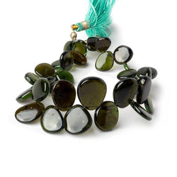 9-17mm Green Tourmaline Plain Slice Beads 7 inch 31 pieces (ONLINE ORDER ONLY)