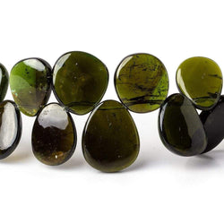 9-17mm Green Tourmaline Plain Slice Beads 7 inch 31 pieces (ONLINE ORDER ONLY)