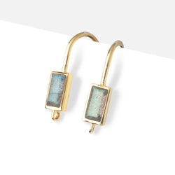 17mm Labradorite Baguette Ear Wire Set of 2 pieces (ONLINE ORDER ONLY)