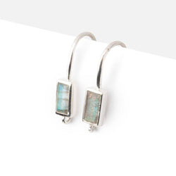 17mm Labradorite Baguette Ear Wire Set of 2 pieces (ONLINE ORDER ONLY)