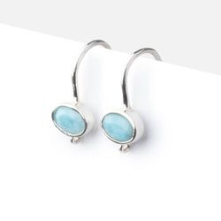 17mm Larimar Oval Ear Wire Set of 2 pieces (ONLINE ORDER ONLY)