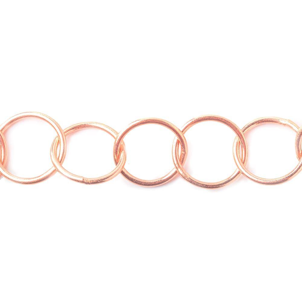 17mm Rose Gold plated Plain Round Link Chain (ONLINE ORDER ONLY)