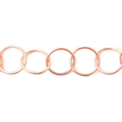 17mm Rose Gold plated Plain Round Link Chain (ONLINE ORDER ONLY)