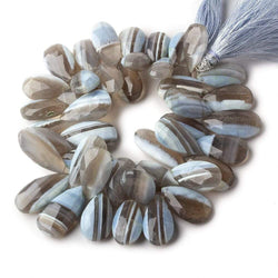 17x10-21x13mm Banded Owyhee Blue Opal faceted pears 8 inch 37 beads AA (ONLINE ORDER ONLY)