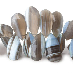 17x10-21x13mm Banded Owyhee Blue Opal faceted pears 8 inch 37 beads AA (ONLINE ORDER ONLY)