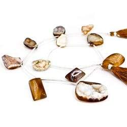 17x12-28x20mm Toffee Agate Drusy Freeform Beads 11 pieces (ONLINE ORDER ONLY)