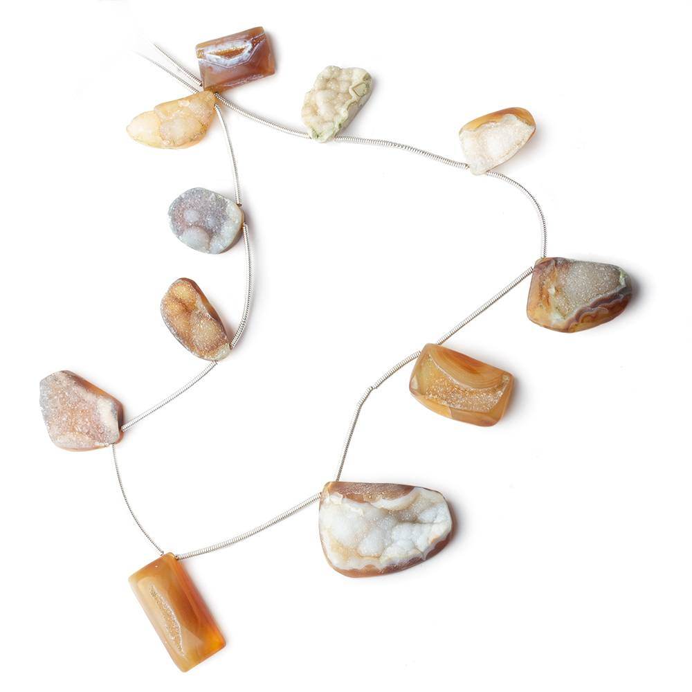 17x12-28x20mm Toffee Agate Drusy Freeform Beads 11 pieces (ONLINE ORDER ONLY)