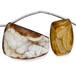 17x12-28x20mm Toffee Agate Drusy Freeform Beads 11 pieces (ONLINE ORDER ONLY)