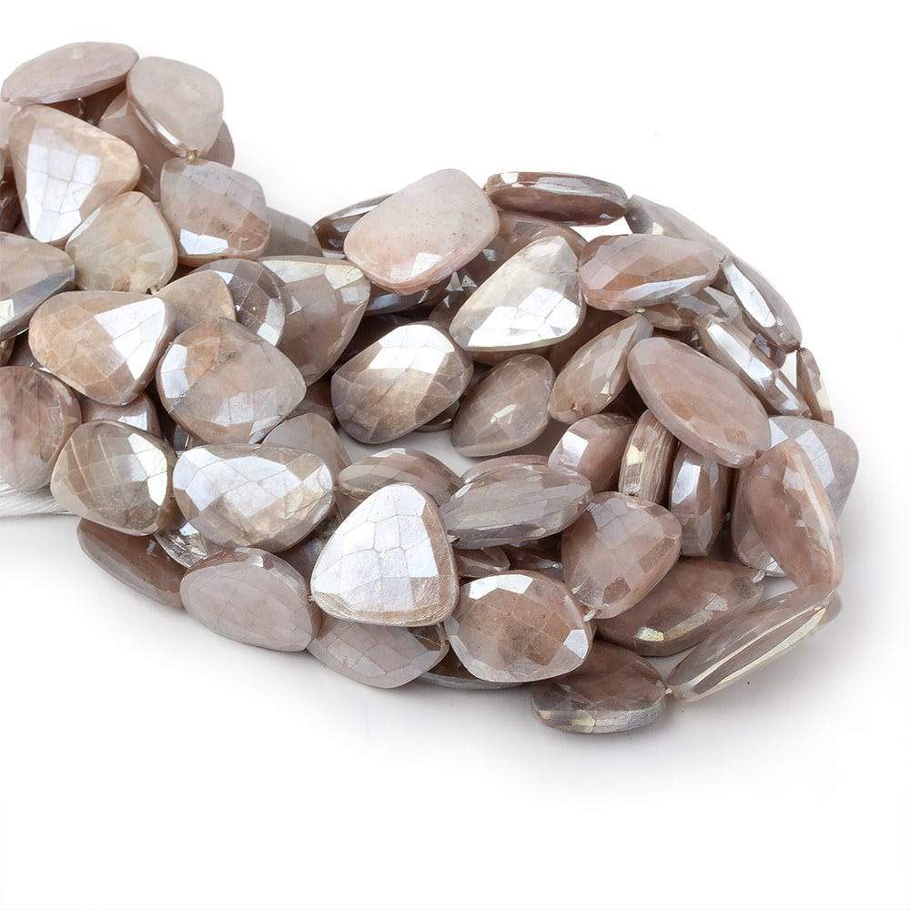 17x16-23x17mm Mystic Chocolate Moonstone Faceted Flat Nuggets 13.5 inch 15 beads (ONLINE ORDER ONLY)
