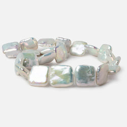 17x17mm White Iridescent Square Freshwater Pearls 16.25 inch 22 pieces AA (ONLINE ORDER ONLY)