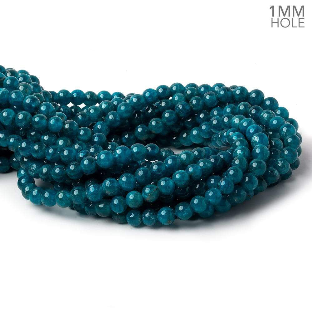 6mm Neon Apatite Plain Rounds 16 inch 70 beads 1mm Large Hole A (ONLINE ORDER ONLY)