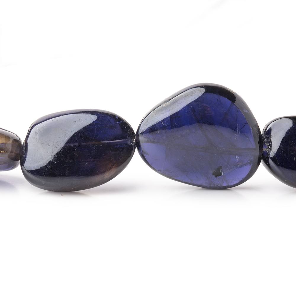 16x14-30x16mm Iolite plain nugget beads 20 inch 25 beads AAA+ (ONLINE ORDER ONLY)