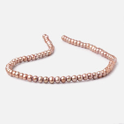 6x5-7x5mm Rose Champagne Off Round Large Hole Freshwater Pearl 15 inch 75 pieces (ONLINE ORDER ONLY)
