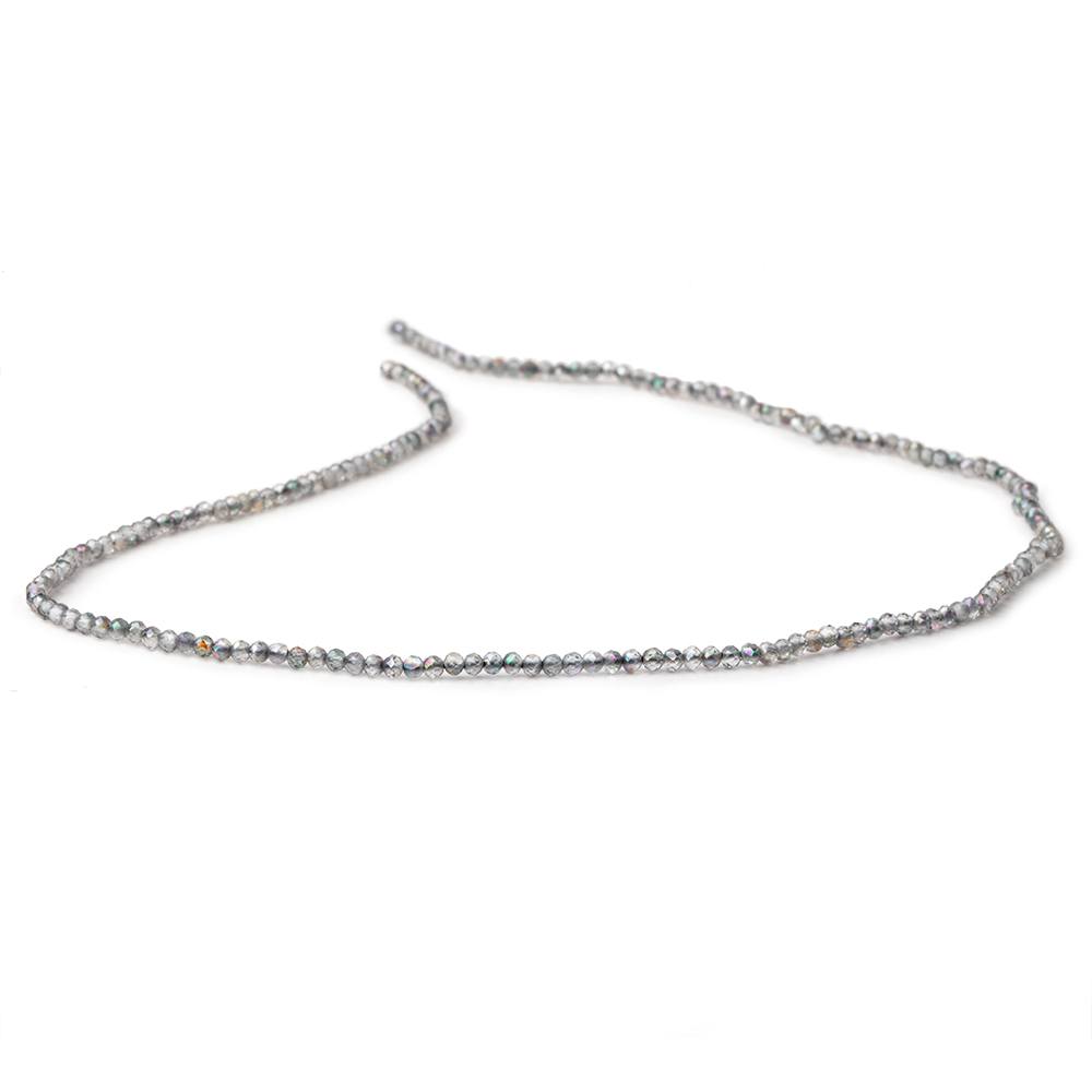 2mm Mystic Platinum Grey Topaz micro faceted rondelle beads 13 inch 180 pieces (ONLINE ORDER ONLY)