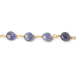 7mm Iolite plain coin Vermeil Chain by the foot (ONLINE ORDER ONLY)