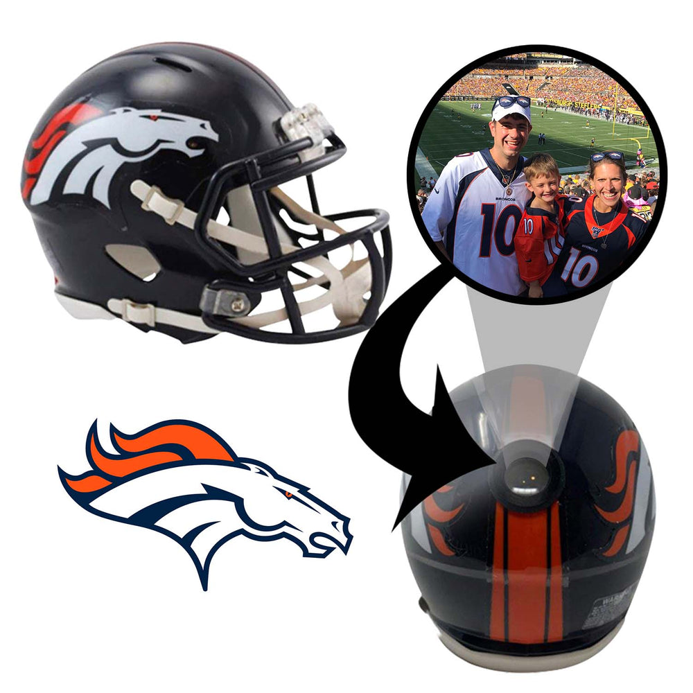 Denver Broncos NFL Mini Helmet - Picture Inside (Online Order Only) (ONLINE ORDER ONLY)