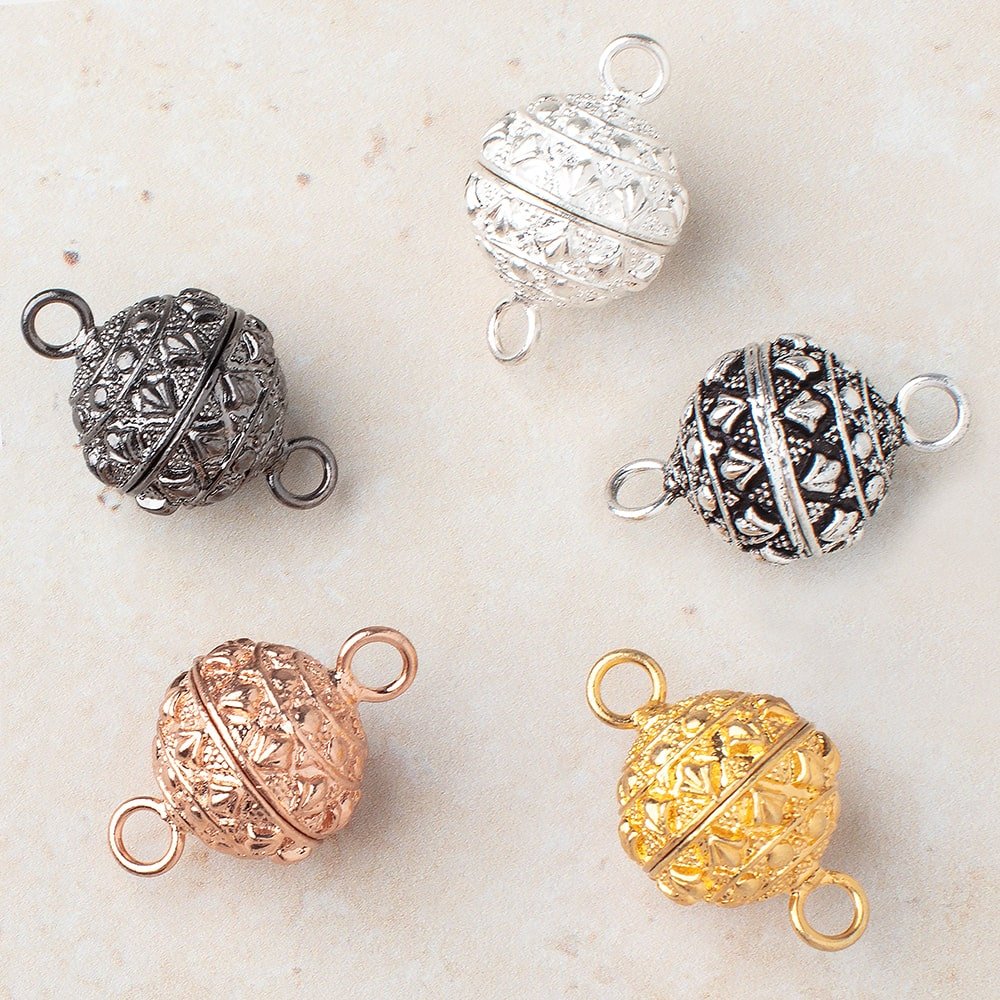 18mm Egyptian Design Round Magnetic Clasp 1 piece (ONLINE ORDER ONLY)