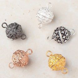 18mm Egyptian Design Round Magnetic Clasp 1 piece (ONLINE ORDER ONLY)