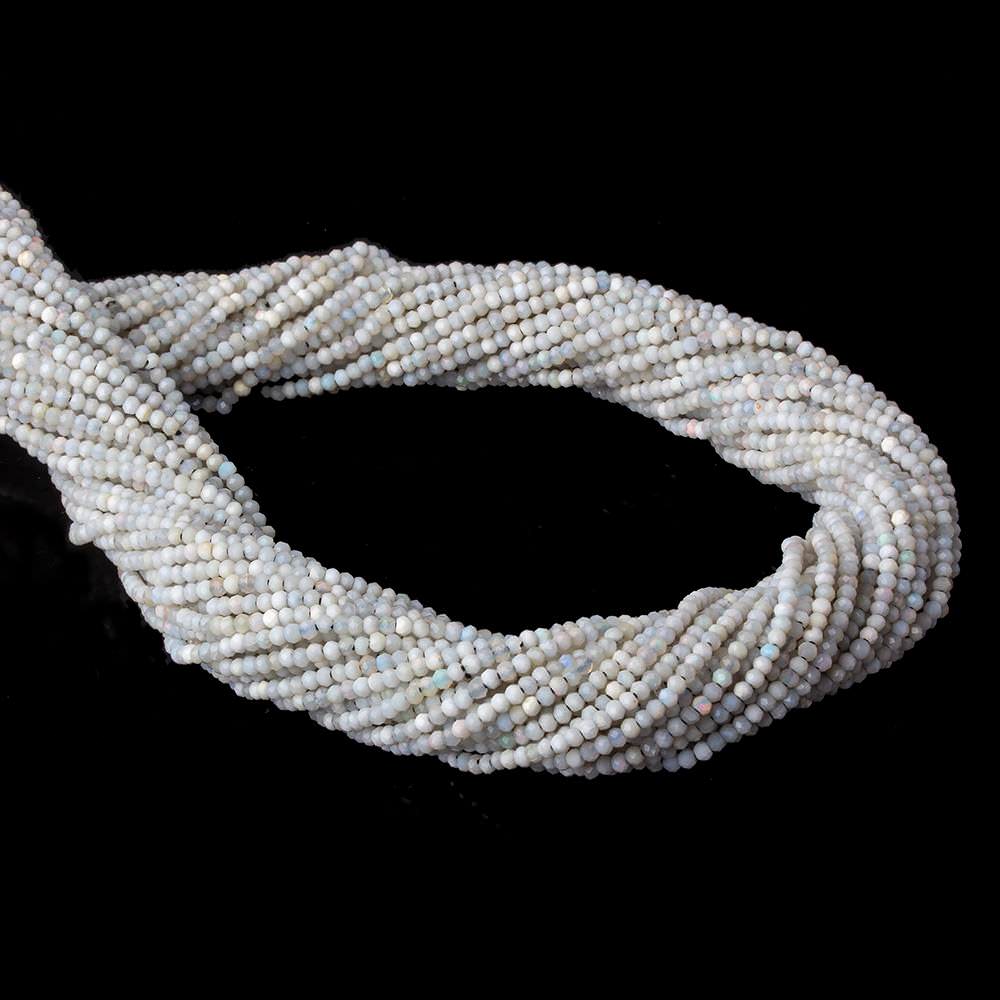 1.8mm Opaque Grey Australian Opal micro faceted rondelle beads 12.5 inch 220 pieces AA (ONLINE ORDER ONLY)