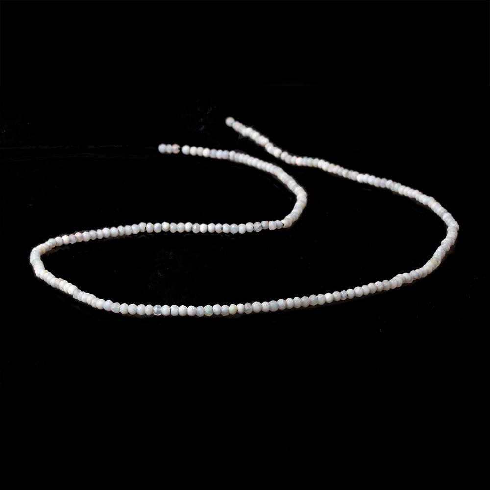 1.8mm Opaque Grey Australian Opal micro faceted rondelle beads 12.5 inch 220 pieces AA (ONLINE ORDER ONLY)