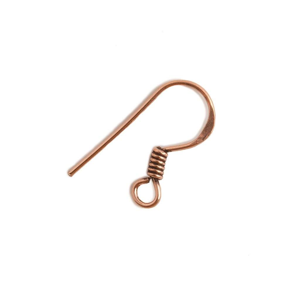 18mm Shepard's Hook Copper EarWire with Coil 50 pieces (ONLINE ORDER ONLY)