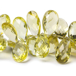 18x10-24x12mm Lemon Quartz Pear Briolettes 9 inch 53 Beads AAA Grade (ONLINE ORDER ONLY)
