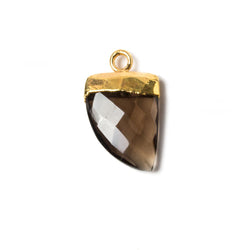 18x10mm Gold Leafed Smoky Quartz Horn Pendants 1 piece (ONLINE ORDER ONLY)