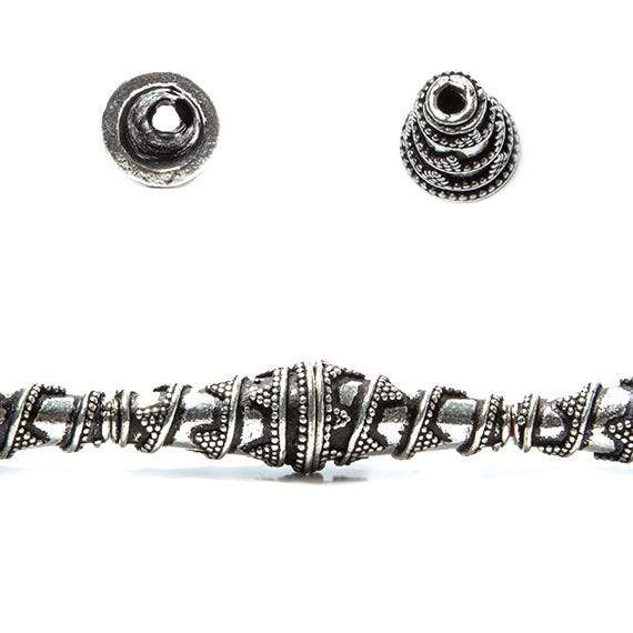 18x10mm Sterling Silver Plated Copper Cone Bali Design *DISCONTINUED* (ONLINE ORDER ONLY)