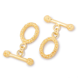18x11mm Vermeil Toggle Bali Design 1 piece (ONLINE ORDER ONLY)