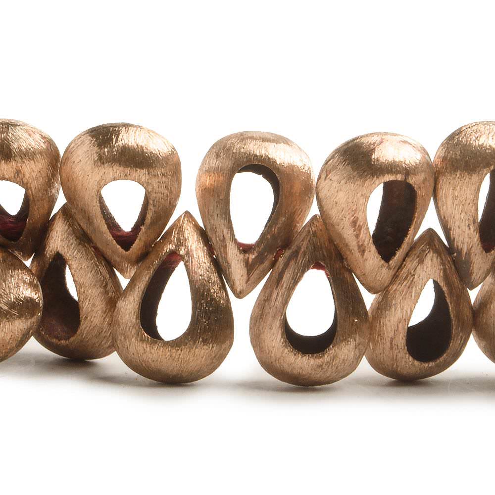 18x12mm Copper Brushed Pear with Center Void 8 inch 33 pcs (ONLINE ORDER ONLY)