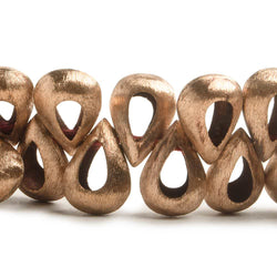 18x12mm Copper Brushed Pear with Center Void 8 inch 33 pcs (ONLINE ORDER ONLY)