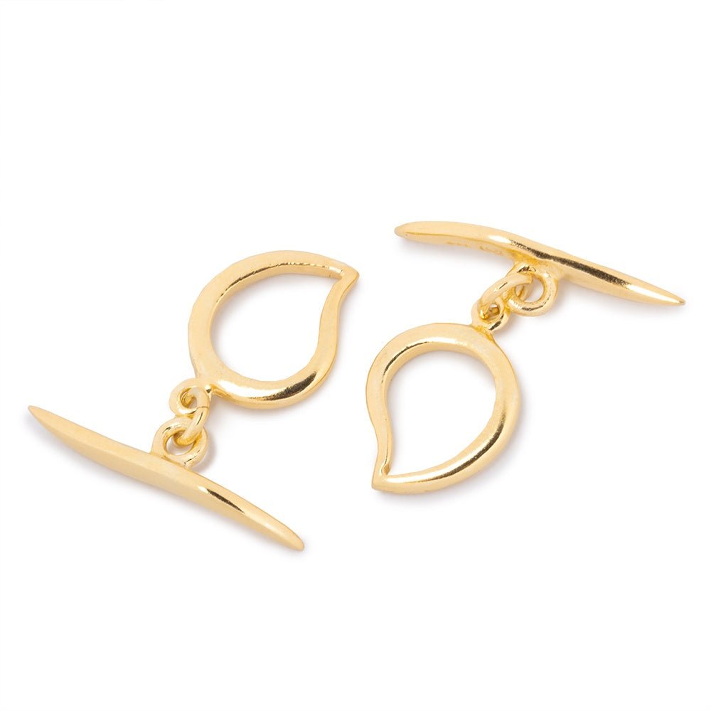 18x12mm Vermeil Toggle Paisley Design 1 piece (ONLINE ORDER ONLY)