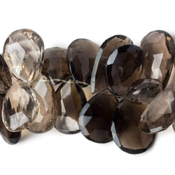 18x14-24x17mm Smoky Quartz faceted pear beads 8 inch 37 pieces A Grade (ONLINE ORDER ONLY)