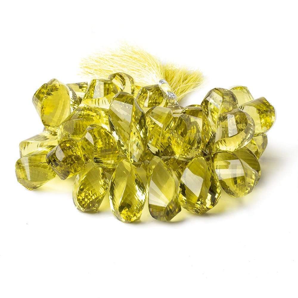 18x9mm-28x12mm Lemon Quartz Faceted Twist Beads 7 inch 42 pieces (ONLINE ORDER ONLY)