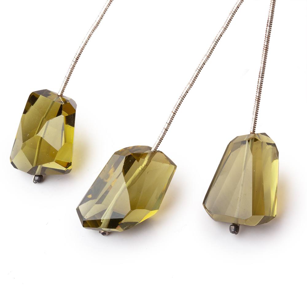 19-20mm Olive Green Quartz Faceted Nugget 1 Focal Bead (ONLINE ORDER ONLY)