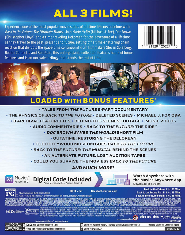 Back to the Future: The Ultimate Trilogy (Blu-ray™ + Digital Code) [2023] (ONLINE ORDER ONLY)