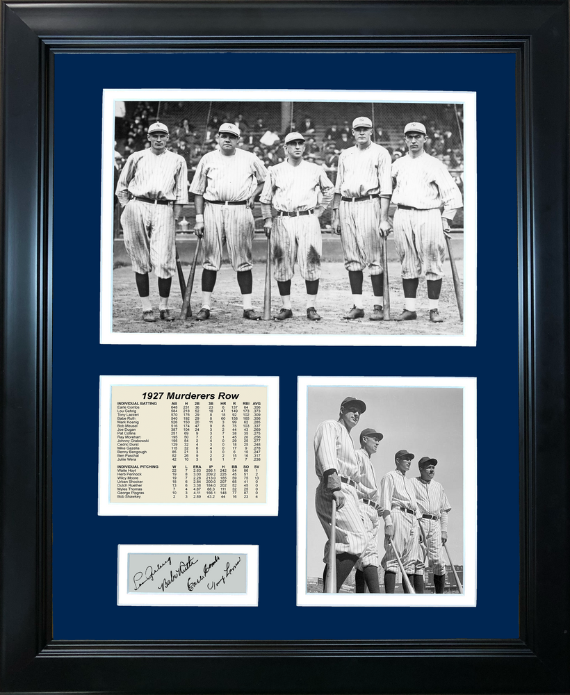 Framed 1927 Murderers Row World Series Champions Facsimile Laser Engraved Signature Auto 11"x14"Baseball Photo Sig Collage (ONLINE ORDER ONLY)
