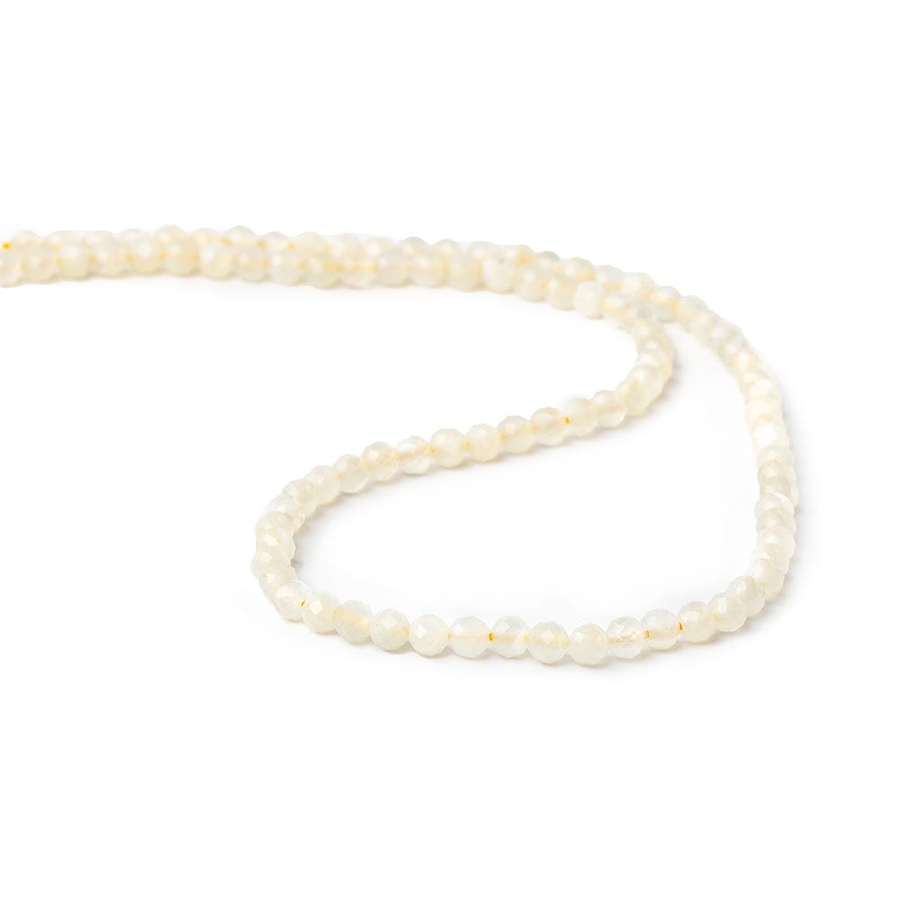 3mm Cream Moonstone microfaceted round beads 13 inch 100 pieces (ONLINE ORDER ONLY)