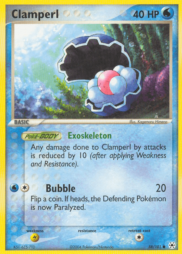 Clamperl (58/101) [EX: Hidden Legends] (Online Only)