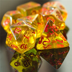 Barbarian (Axe) Yellow Dice w/ Golden Axe 7-Dice Set Rpg (Online Only)