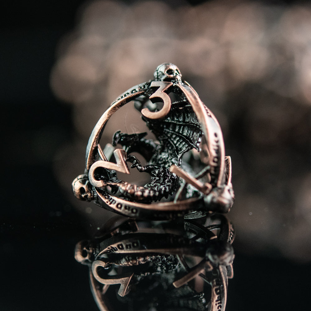 Draco Immortui Hollow Metal Dice Set - Bronze (ONLINE ORDER ONLY)