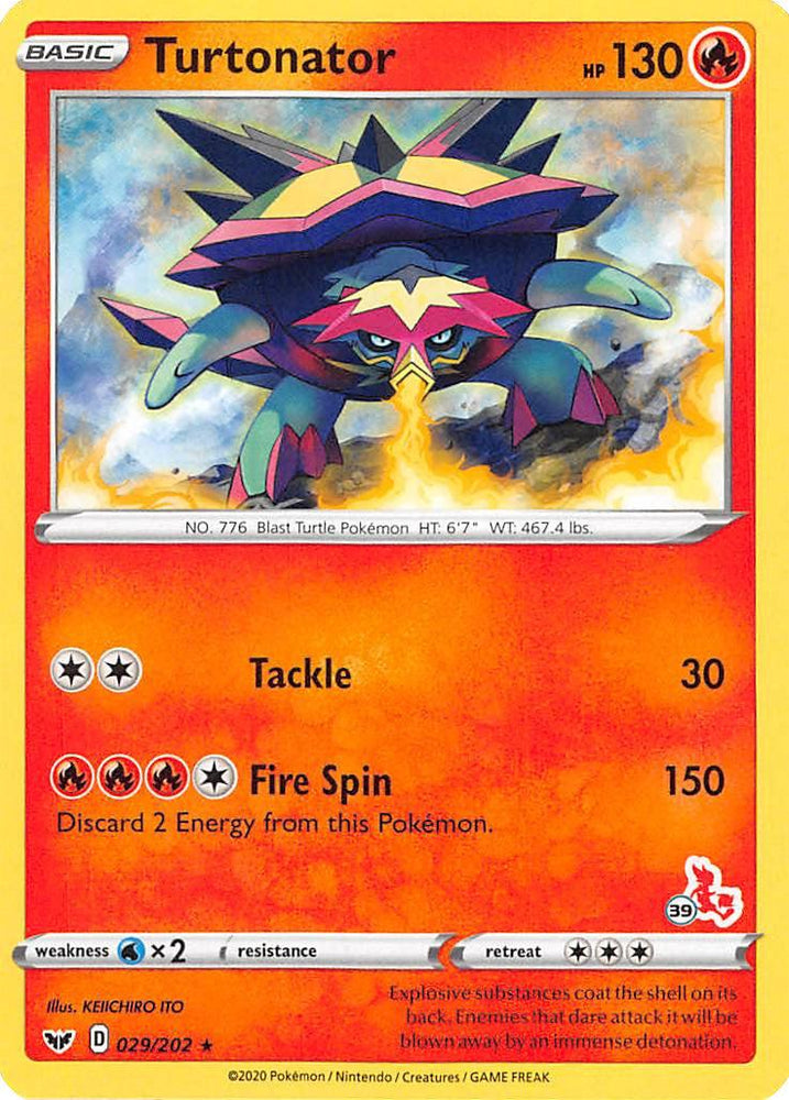 Turtonator (029/202) (Cinderace Stamp #39) [Battle Academy 2022] (Online Only)