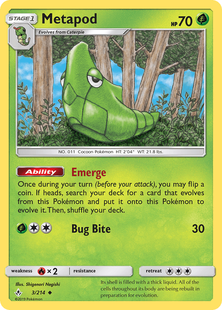 Metapod (3/214) [Sun & Moon: Unbroken Bonds] (Online Only)
