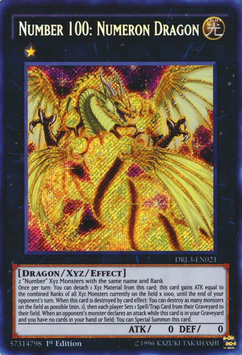 Number 100: Numeron Dragon [DRL3-EN021] Secret Rare (ONLINE ORDER ONLY)