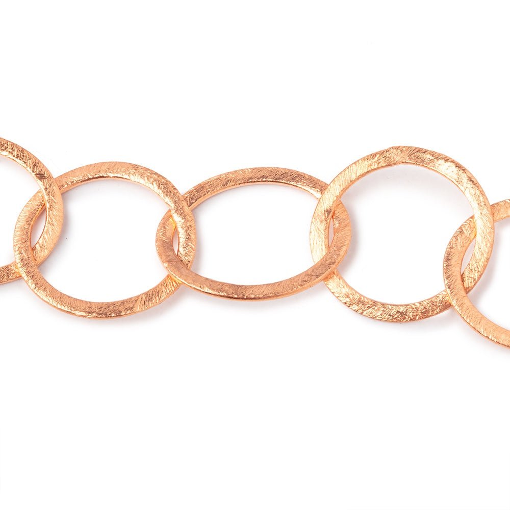 19mm and 22x18mm Copper Brushed Round & Oval Link Chain (ONLINE ORDER ONLY)