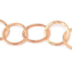 19mm and 22x18mm Copper Brushed Round & Oval Link Chain (ONLINE ORDER ONLY)