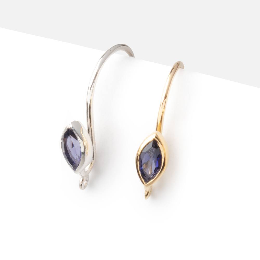 19mm Iolite Marquise Ear Wire Set of 2 pieces (ONLINE ORDER ONLY)
