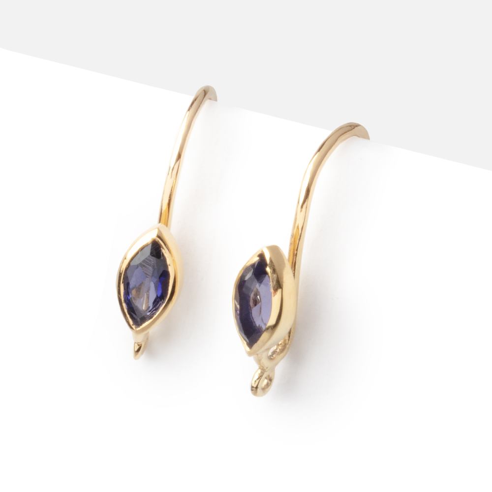 19mm Iolite Marquise Ear Wire Set of 2 pieces (ONLINE ORDER ONLY)